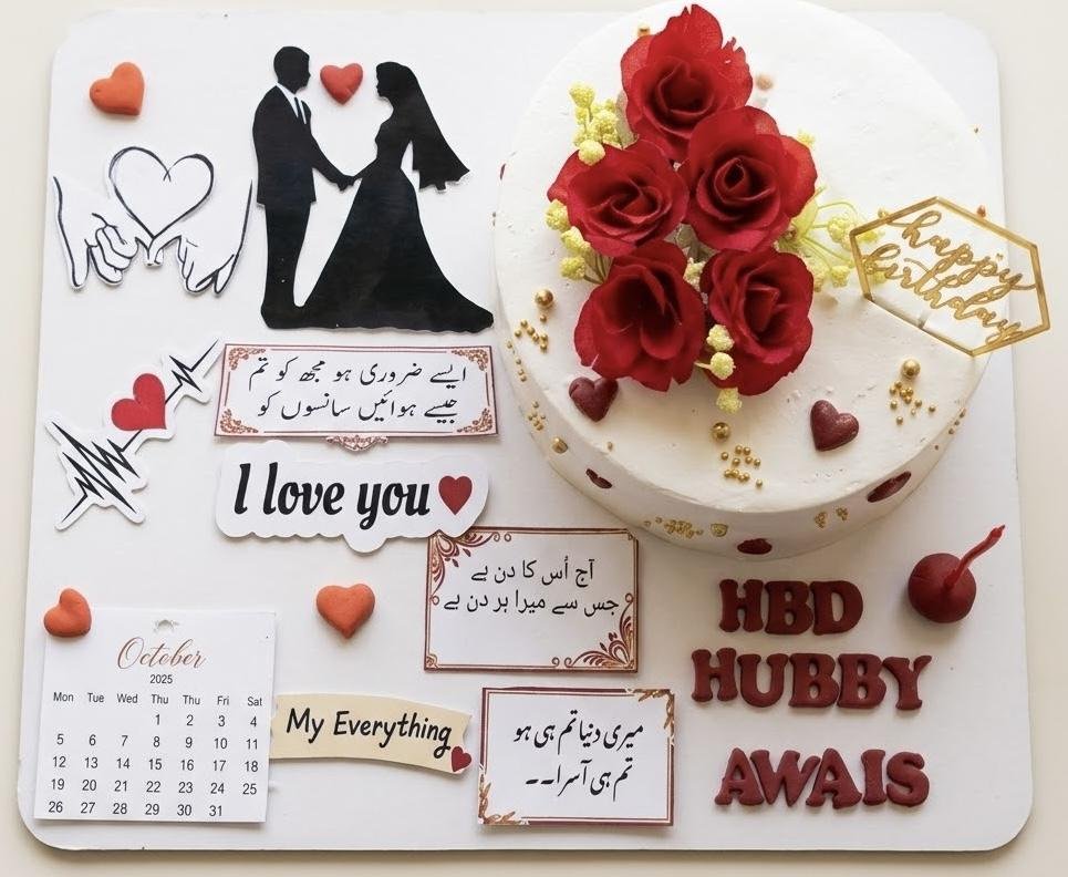 Romantic Couple Birthday Cake
